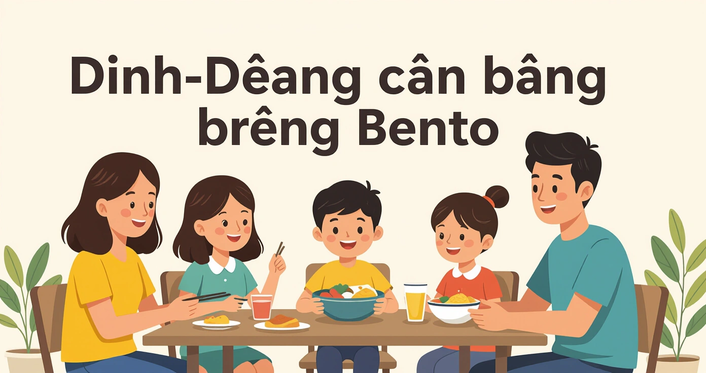 Phụ huynh sắp xếp các nhóm thực phẩm cân bằng vào hộp cơm bento cho trẻ