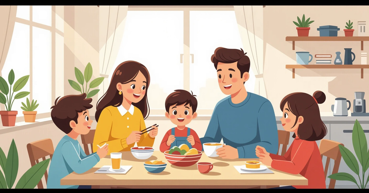 Bộ dụng cụ làm bento Nhật Bản gồm hộp cơm, khuôn cơm, pick trang trí và bút silicon trên nền tatami sáng màu