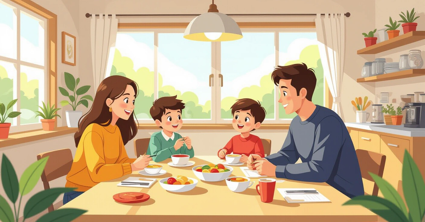 Mẹ nước ngoài chuẩn bị hộp cơm bento đầy màu sắc cho con trong bếp Nhật Bản sáng sớm