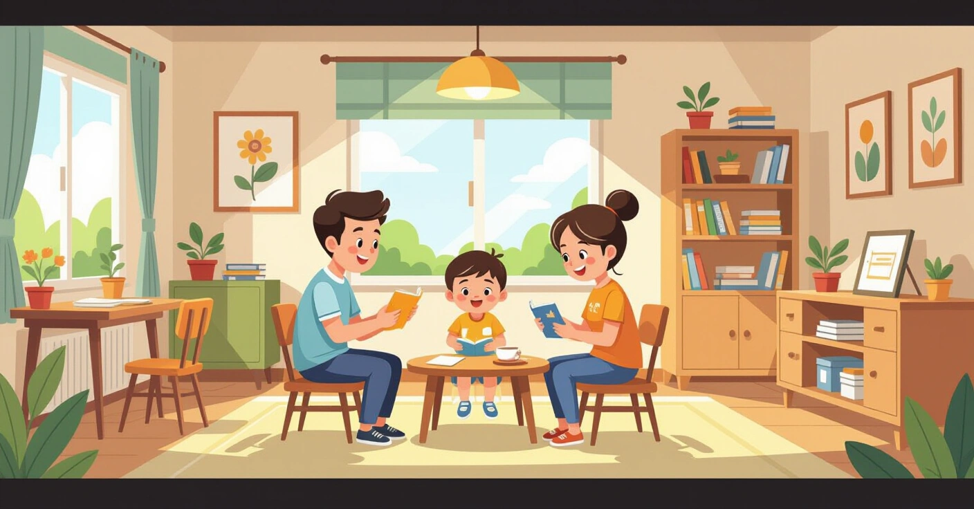 Phòng học yochien Montessori tại Nhật Bản với kệ gỗ thấp và giáo cụ màu sắc