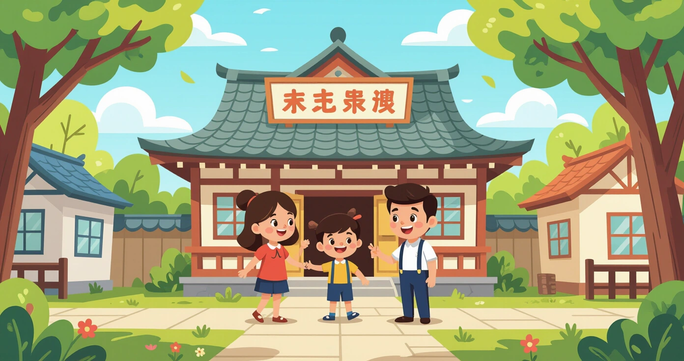 Bố mẹ hỗ trợ bé làm quen với bữa trưa tại lớp hoikuen mới