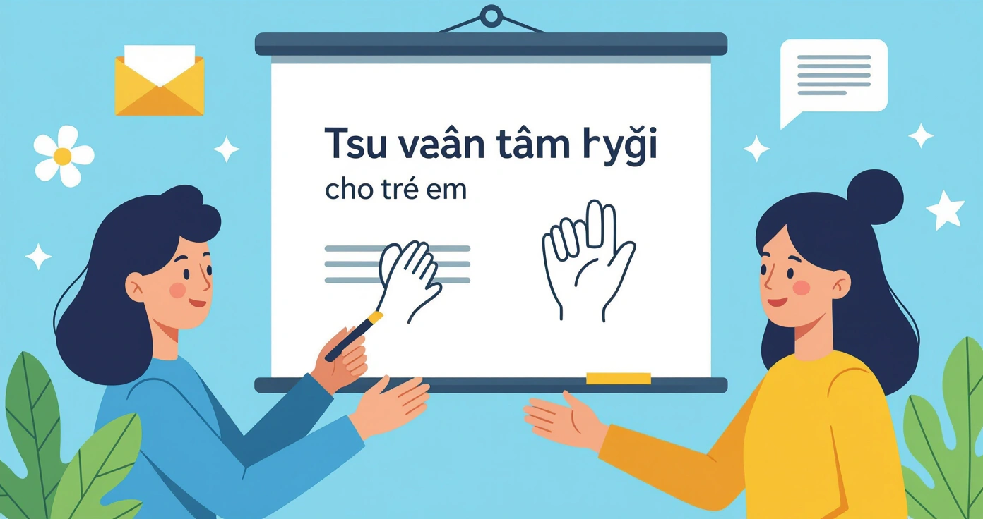 Minh họa gia đình đa văn hóa sử dụng điện thoại thông minh để tiếp cận dịch vụ tư vấn tâm lý trực tuyến tại Nhật Bản