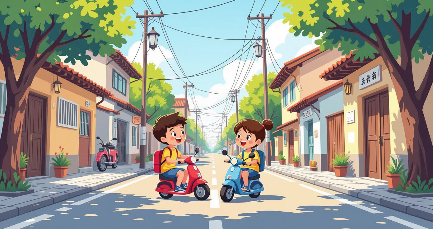 Trẻ em Nhật Bản tự tin đi bộ trên đường phố khu dân cư an toàn