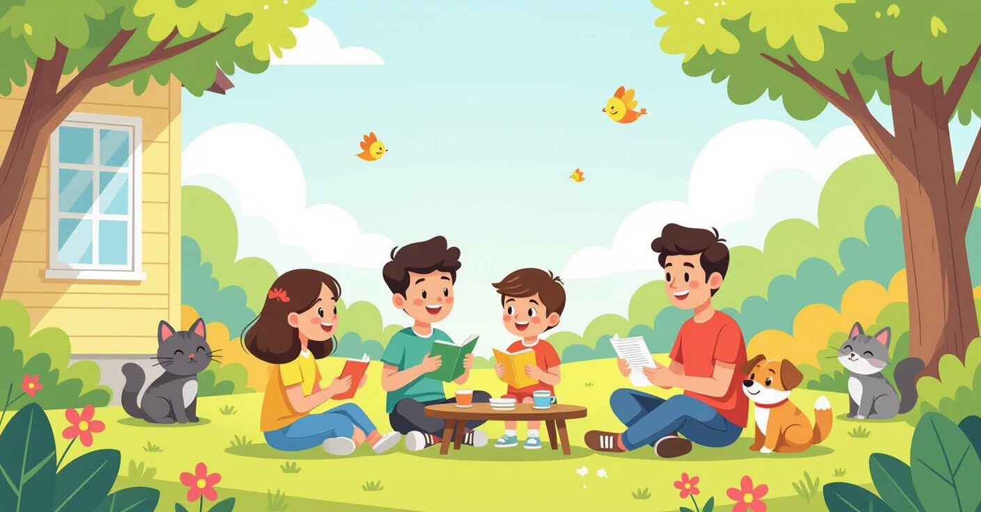 Minh họa người mẹ kiểm tra làn da của trẻ trong căn nhà Nhật Bản sáng sủa ấm áp