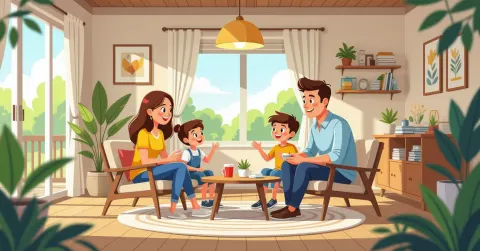 Gia đình đa văn hóa chào hỏi hàng xóm người Nhật trên phố dân cư Nhật Bản