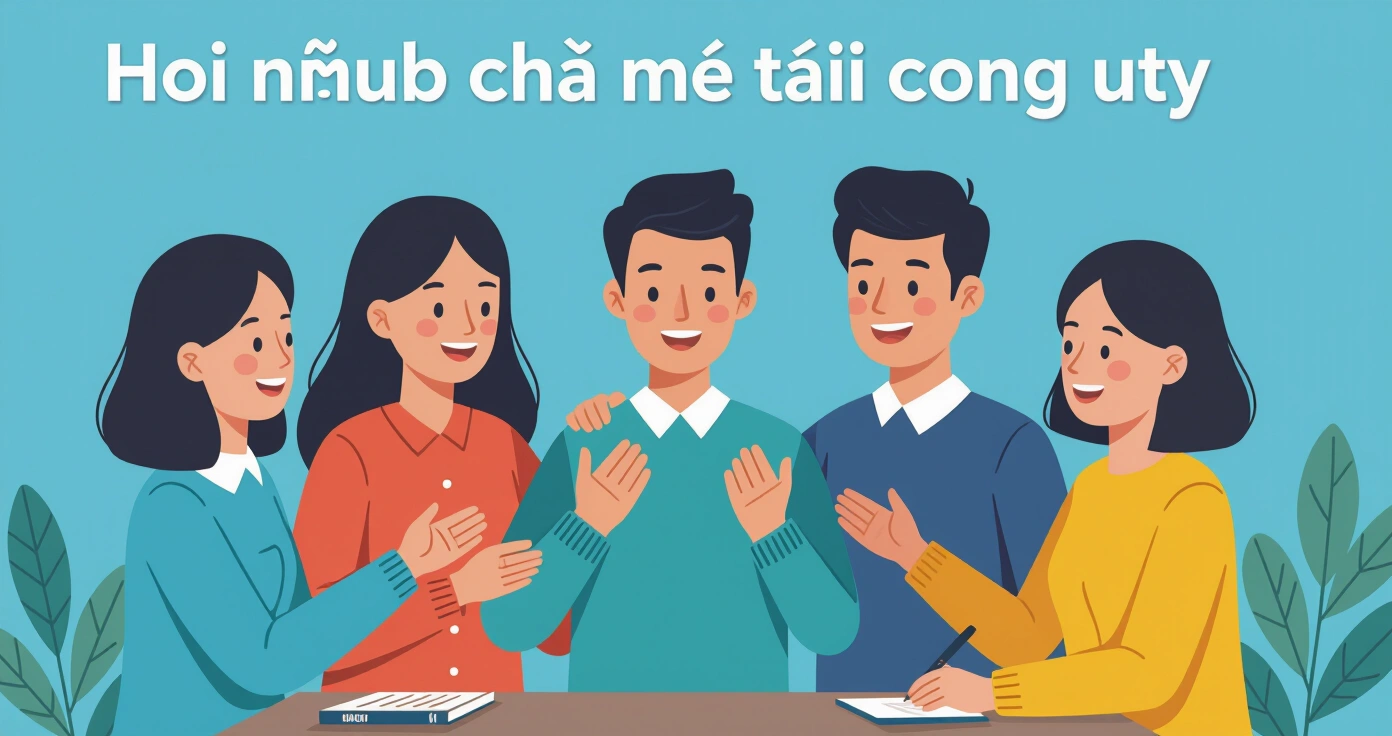 Minh họa 4 bước thành lập nhóm cha mẹ tại công ty từ khảo sát đến buổi gặp mặt đầu tiên