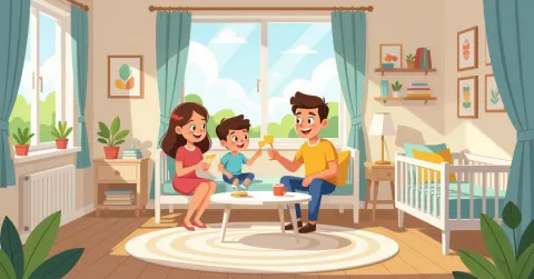 Góc phòng ngủ trẻ em ấm cúng trong căn hộ Nhật Bản với nôi cũi gỗ và đồ dùng mềm mại