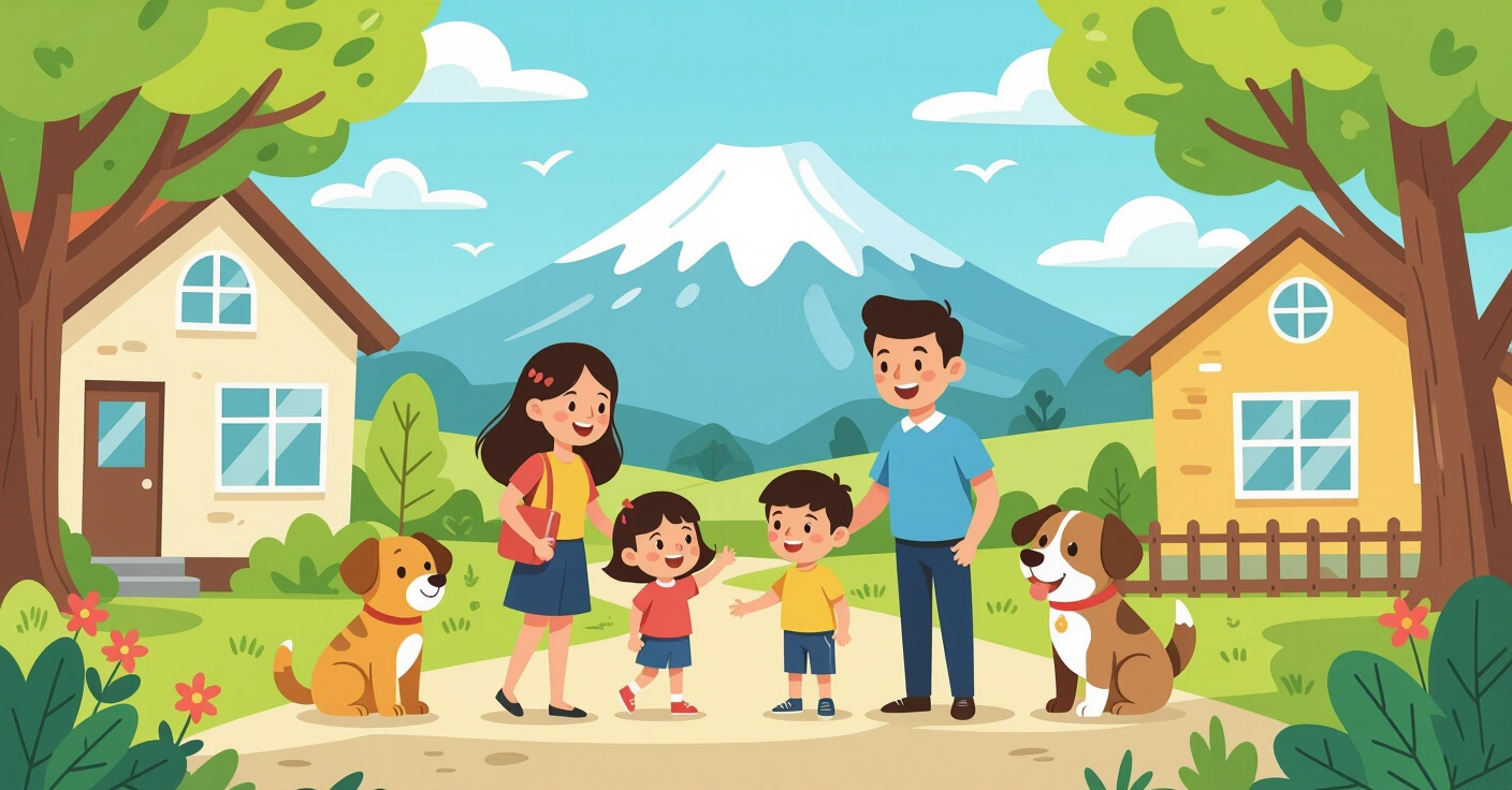 Phụ huynh kiểm tra ổ cắm điện và khu vực nấu ăn an toàn cho trẻ em trong căn hộ Nhật Bản