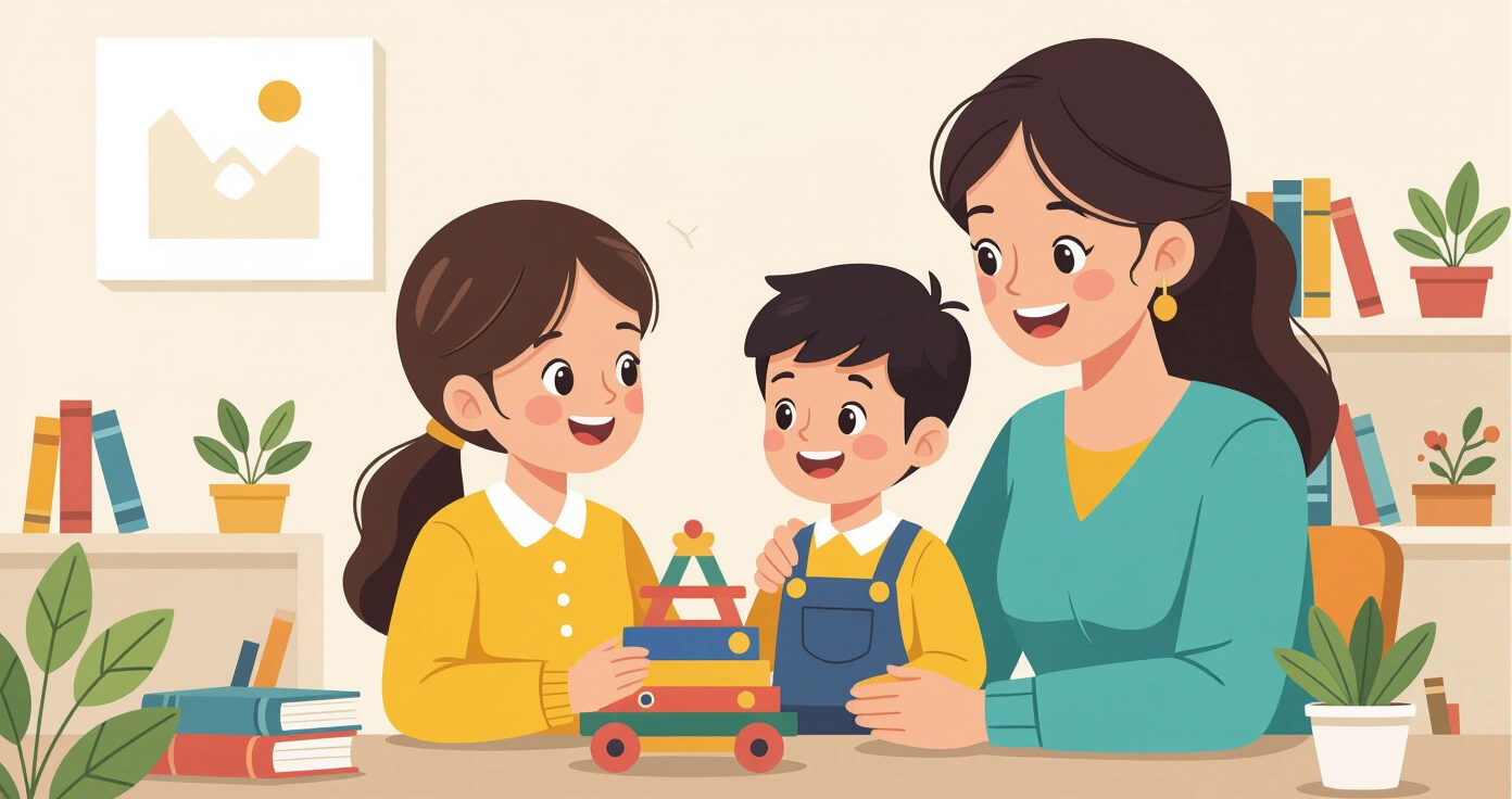 Bộ sưu tập đồ chơi giáo dục Montessori và STEM trên nền tatami sạch sẽ