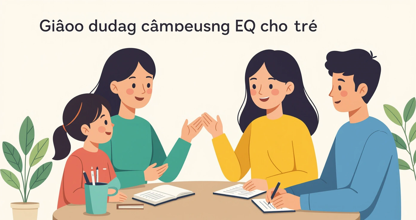 Trẻ em vẽ tranh cảm xúc vào sổ tay bí kíp cùng cha mẹ trong phòng khách Nhật Bản