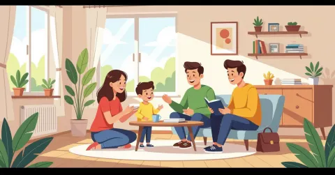 Gia đình đa văn hóa chuẩn bị đón em bé trong căn hộ tại Nhật Bản