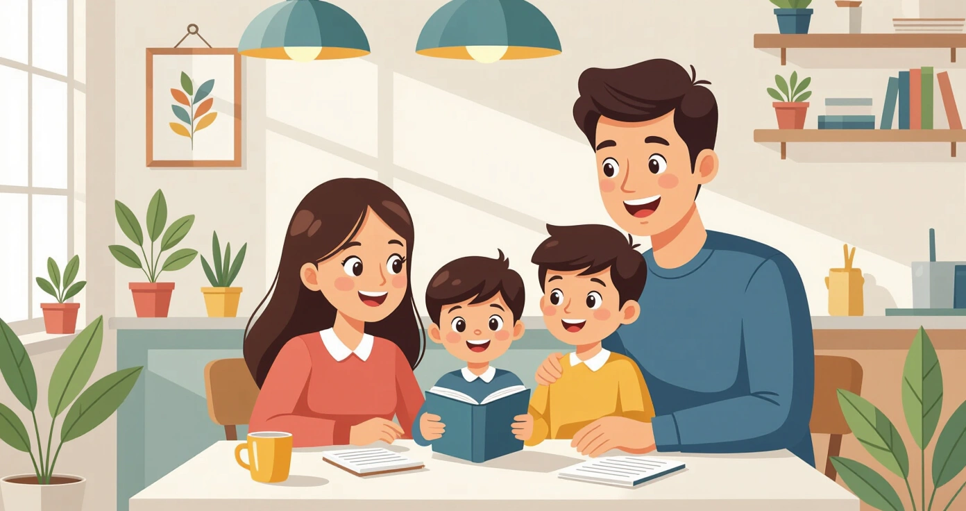 Người cha nước ngoài đang chơi với con nhỏ trong phòng khách căn hộ Nhật Bản hiện đại