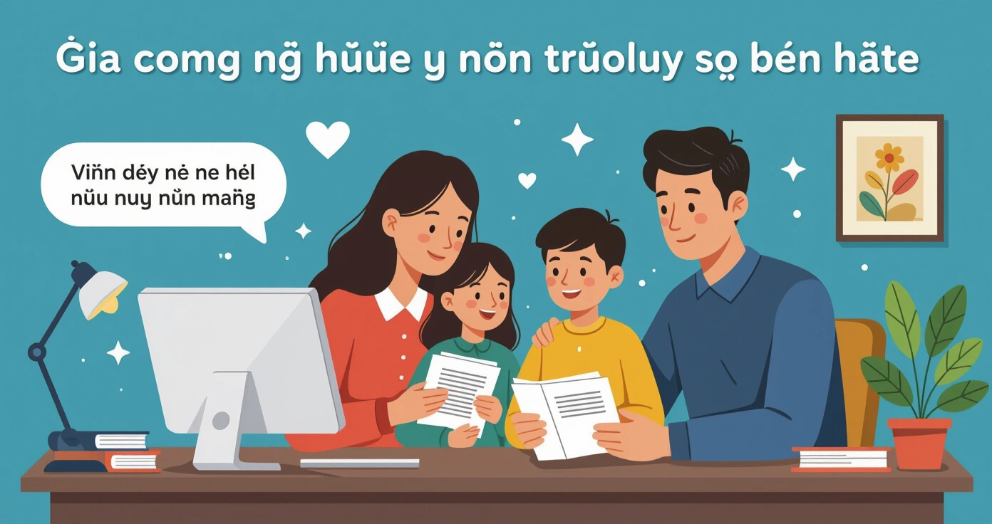 Bữa tối gia đình không màn hình trong phòng ăn kiểu Nhật, phong cách minh họa phẳng