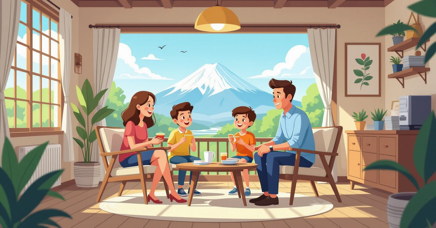 Gia đình đa văn hóa đoàn tụ tại sân bay Nhật Bản