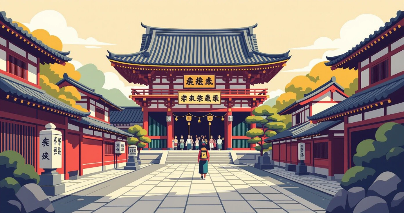 Trẻ em mặc kimono truyền thống tham gia lễ hội Shichi-Go-San tại đền thờ Thần đạo