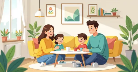 Phụ huynh nước ngoài đang làm thủ tục đăng ký nhập học cho con tại tòa thị chính Nhật Bản