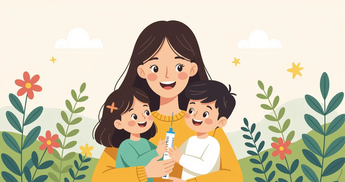 Trẻ em nghỉ ngơi tại nhà khi bị cúm mùa với chăn ấm và nhiệt kế