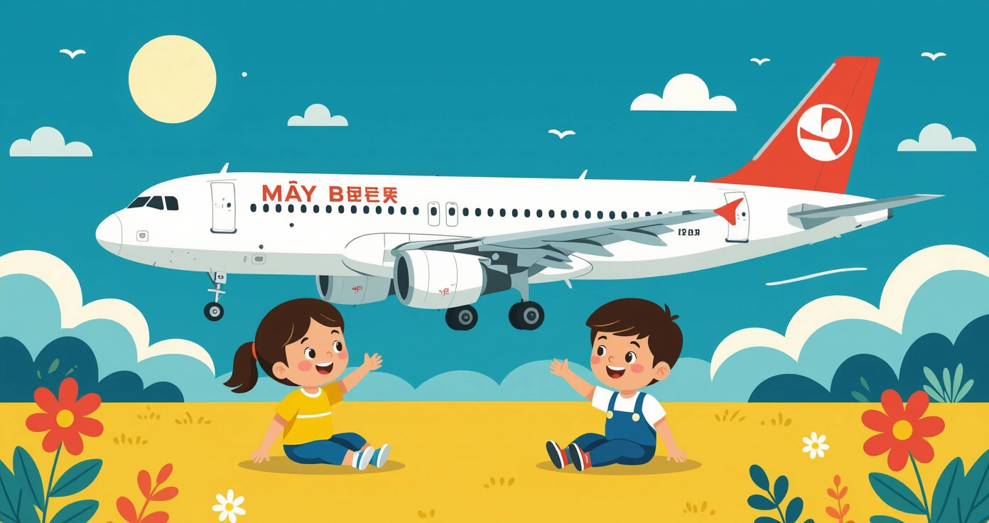 Phụ huynh đang bế em bé trên ghế máy bay