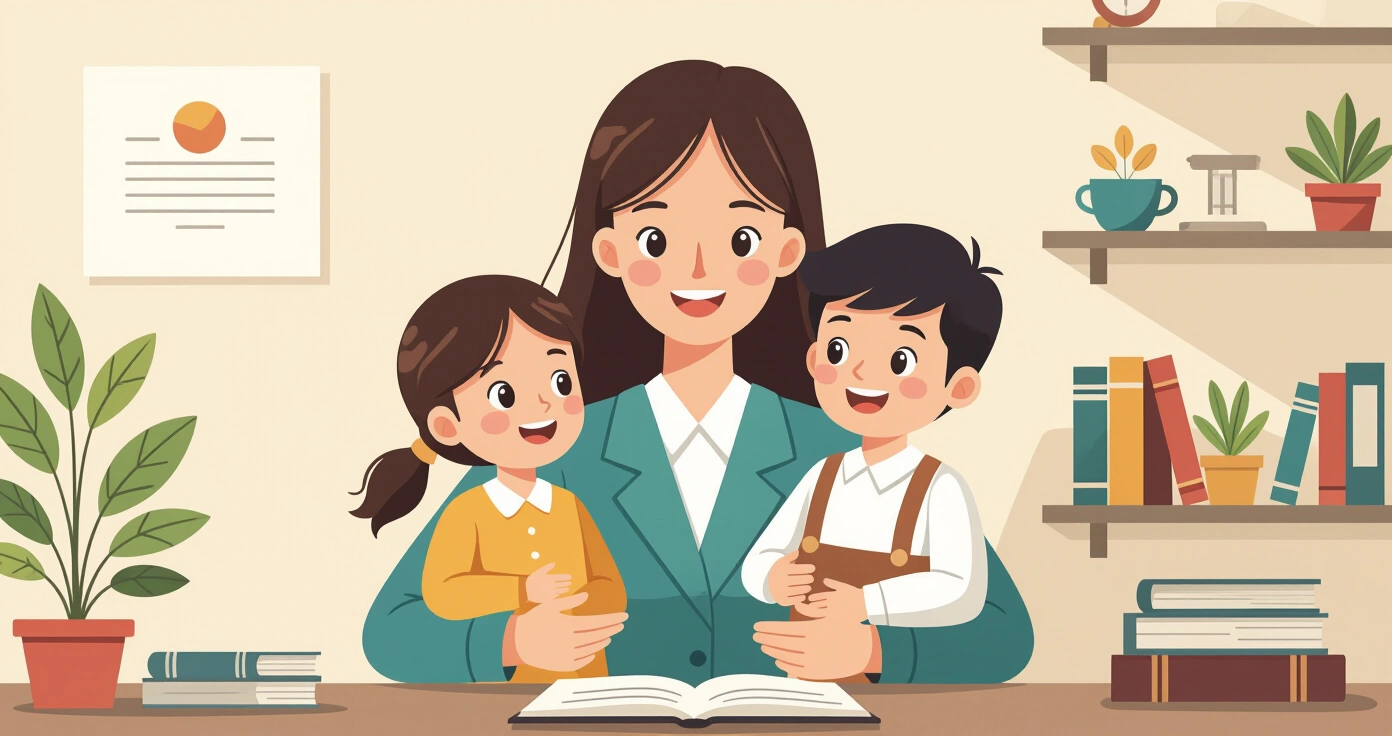 Phụ huynh nước ngoài đang xem xét tài liệu tư vấn lao động tại bàn làm việc