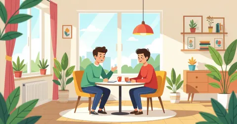 Cha mẹ và con trẻ trò chuyện thoải mái về giới tính trong ngôi nhà hiện đại tại Nhật Bản
