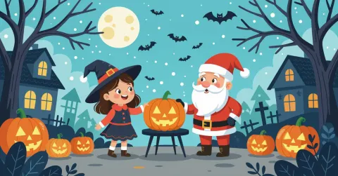 Gia đình có trẻ em hóa trang Halloween và ngắm đèn Giáng sinh tại Tokyo