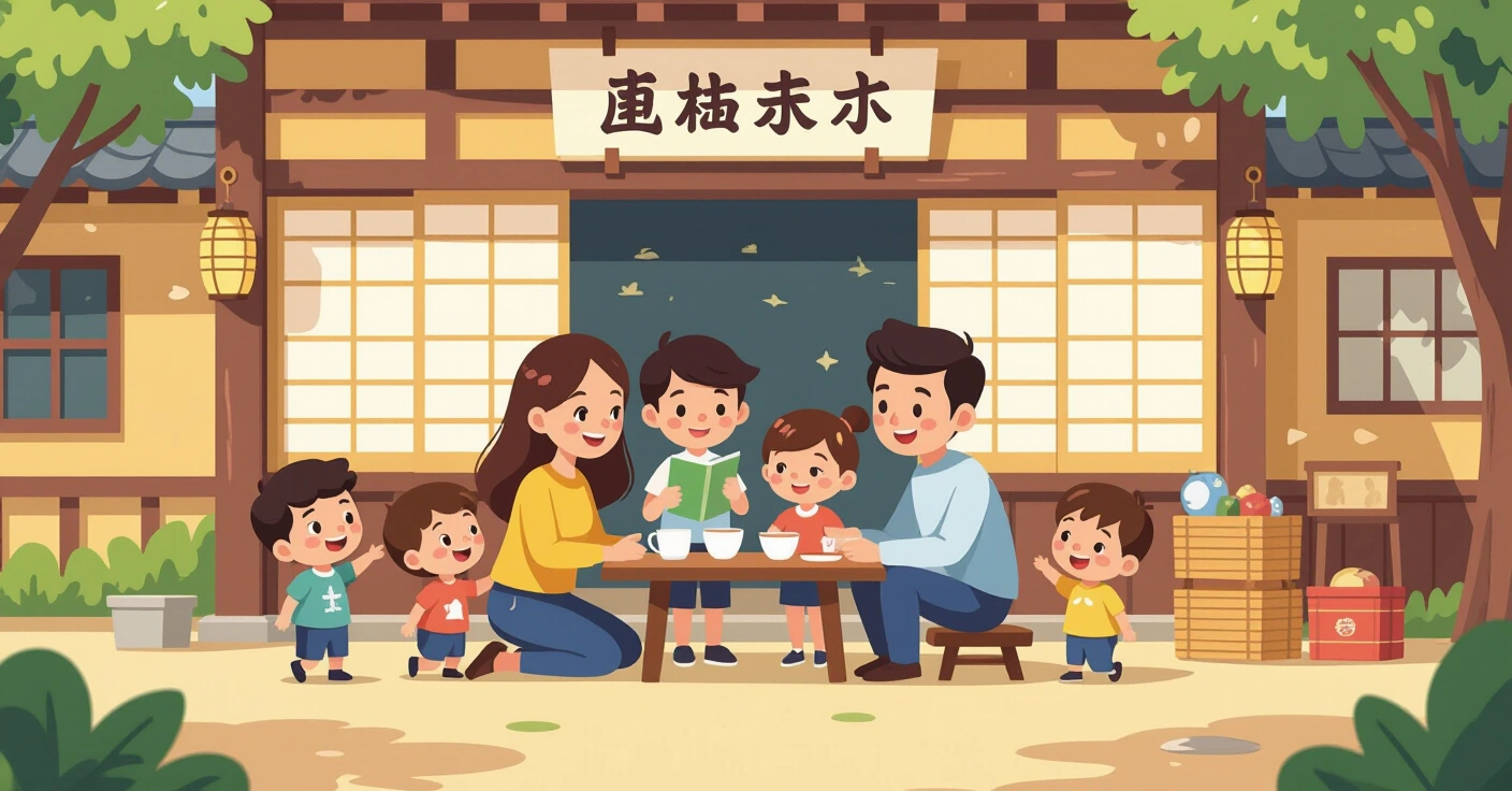 Giáo viên hoikuen đang đọc sách cho nhóm trẻ trong lớp học sáng sủã tại Nhật Bản