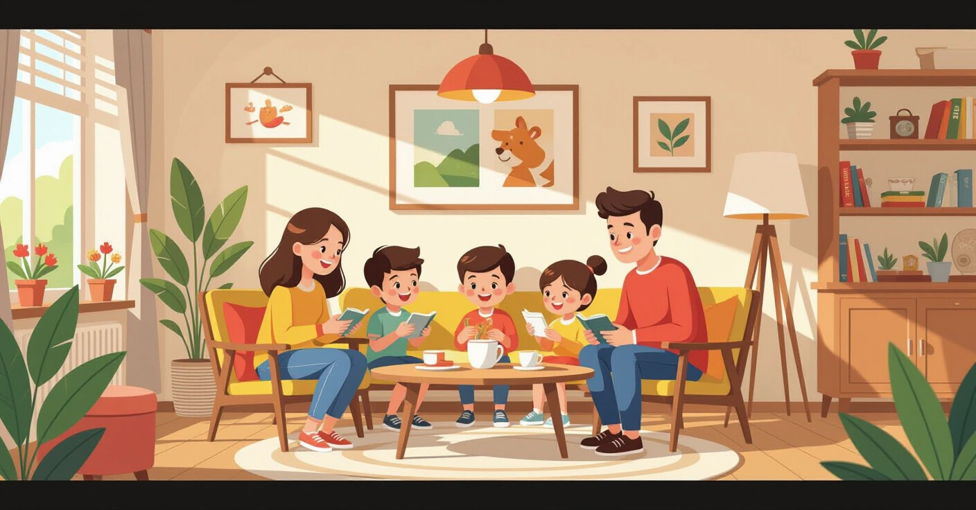 Phụ huynh nước ngoài đang xem hồ sơ đăng ký hoikuen tại quầy hành chính Nhật Bản