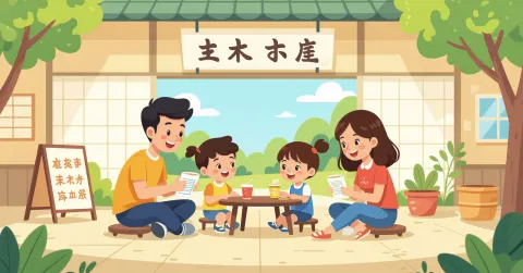 Người mẹ nước ngoài đưa con đến cổng nhà trẻ hoikuen tại Nhật Bản với hoa anh đào