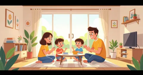 Phụ huynh nước ngoài đang xem tài liệu đăng ký hoikuen tại văn phòng phường Nhật Bản