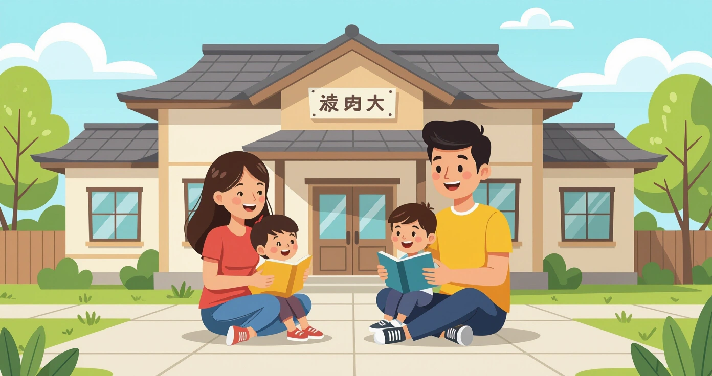 Phòng chơi ấm cúng trong một ngôi nhà Nhật Bản với trẻ mầm non và người chăm sóc