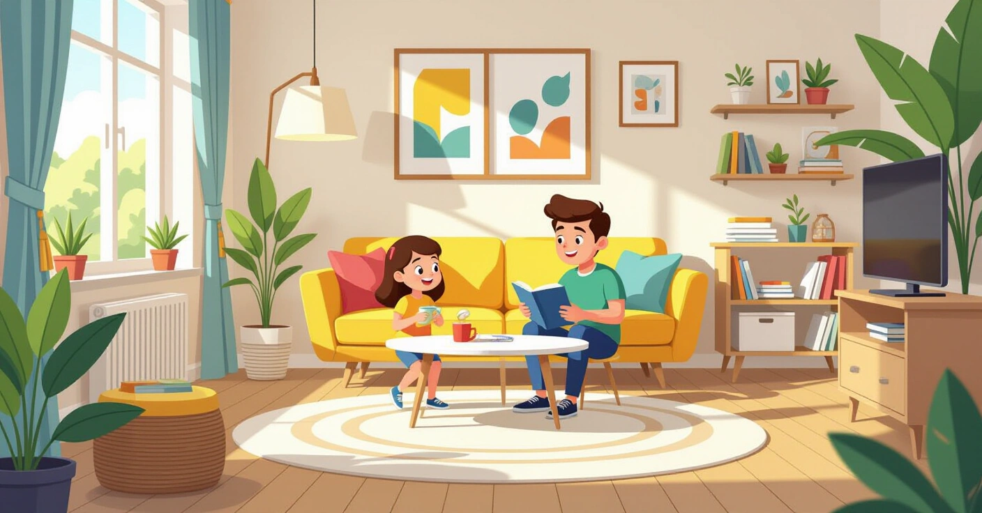 Các thiết bị an toàn cho trẻ em được sắp xếp trên sàn tatami trong căn hộ Nhật Bản