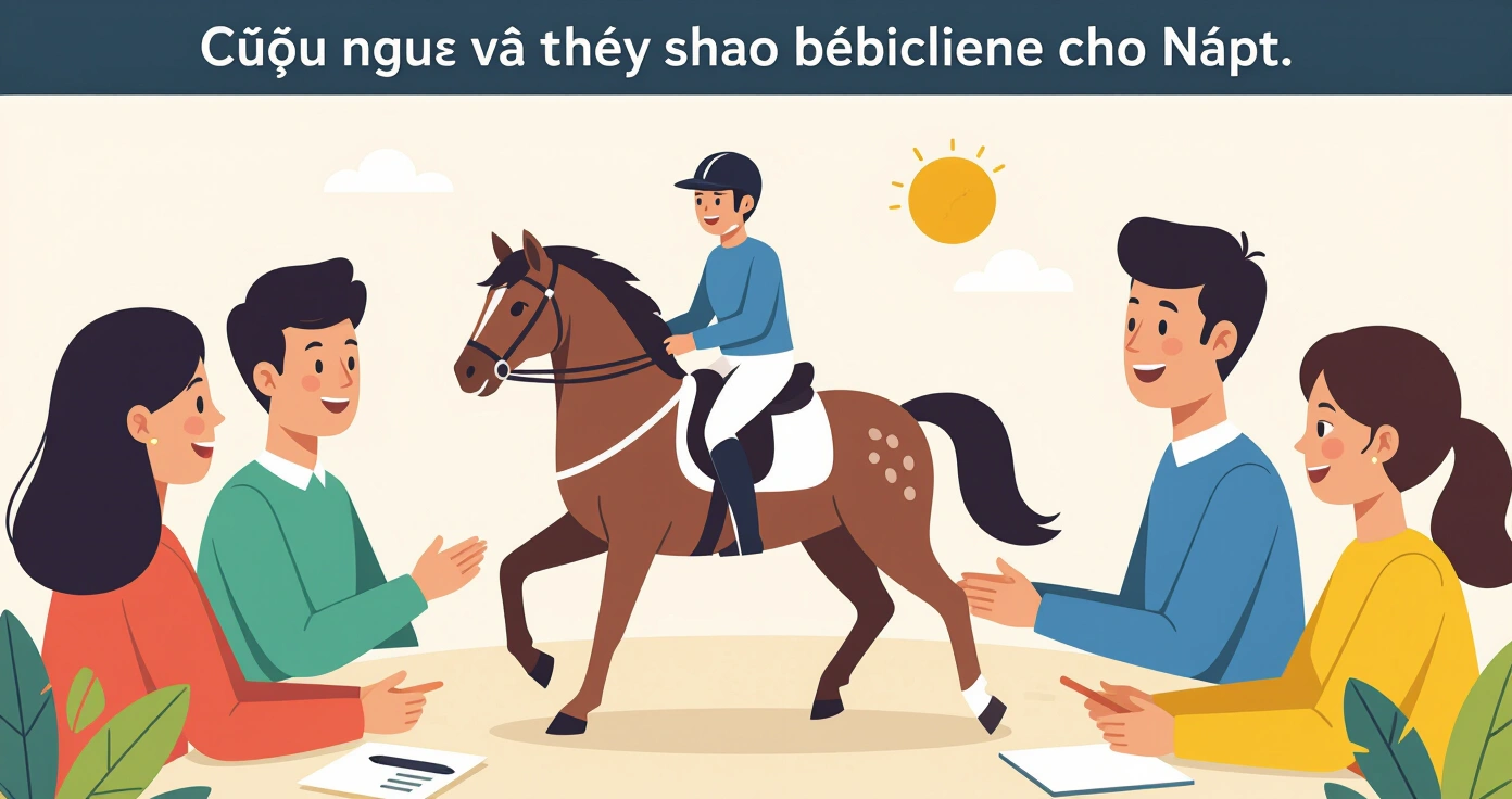 Gia đình đa văn hóa tham gia hoạt động cưỡi ngựa ngoài trởii tại Nhật Bản