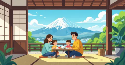 Gia đình đa văn hóa với trẻ nhỏ trải nghiệm bốn mùa tại Nhật Bản