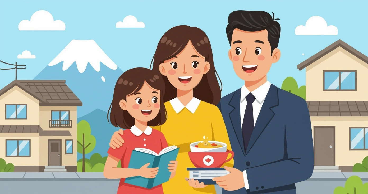 Người phụ nữ tặng hộp quà nhỏ cho hàng xóm trước cửa nhà tại Nhật