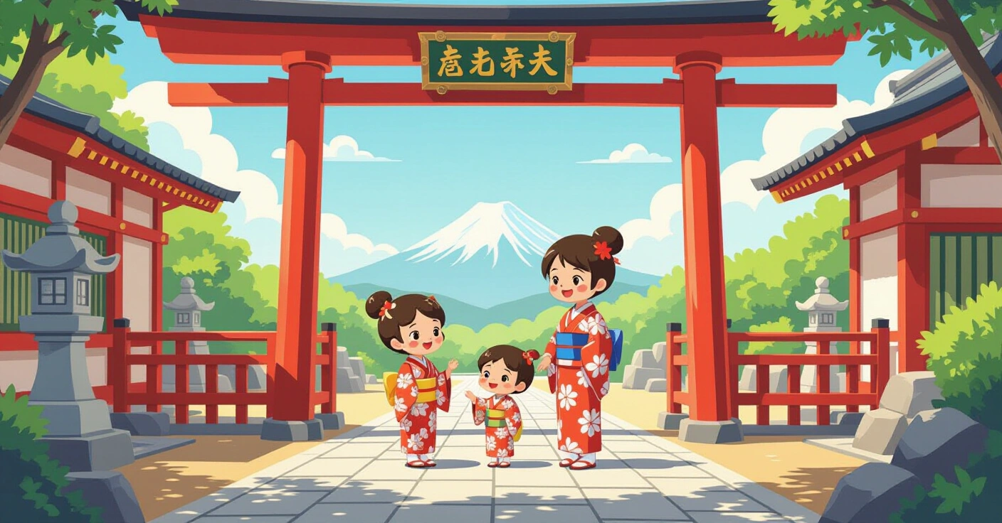 Trẻ em mặc yukata đi lễ hội mùa hè Nhật Bản