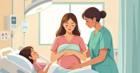 Túi đồ đi sinh được sắp xếp gọn gàng trên nền tatami sạch sẽ, bao gồm quần áo sơ sinh, giấy tờ và đồ dùng cá nhân của mẹ