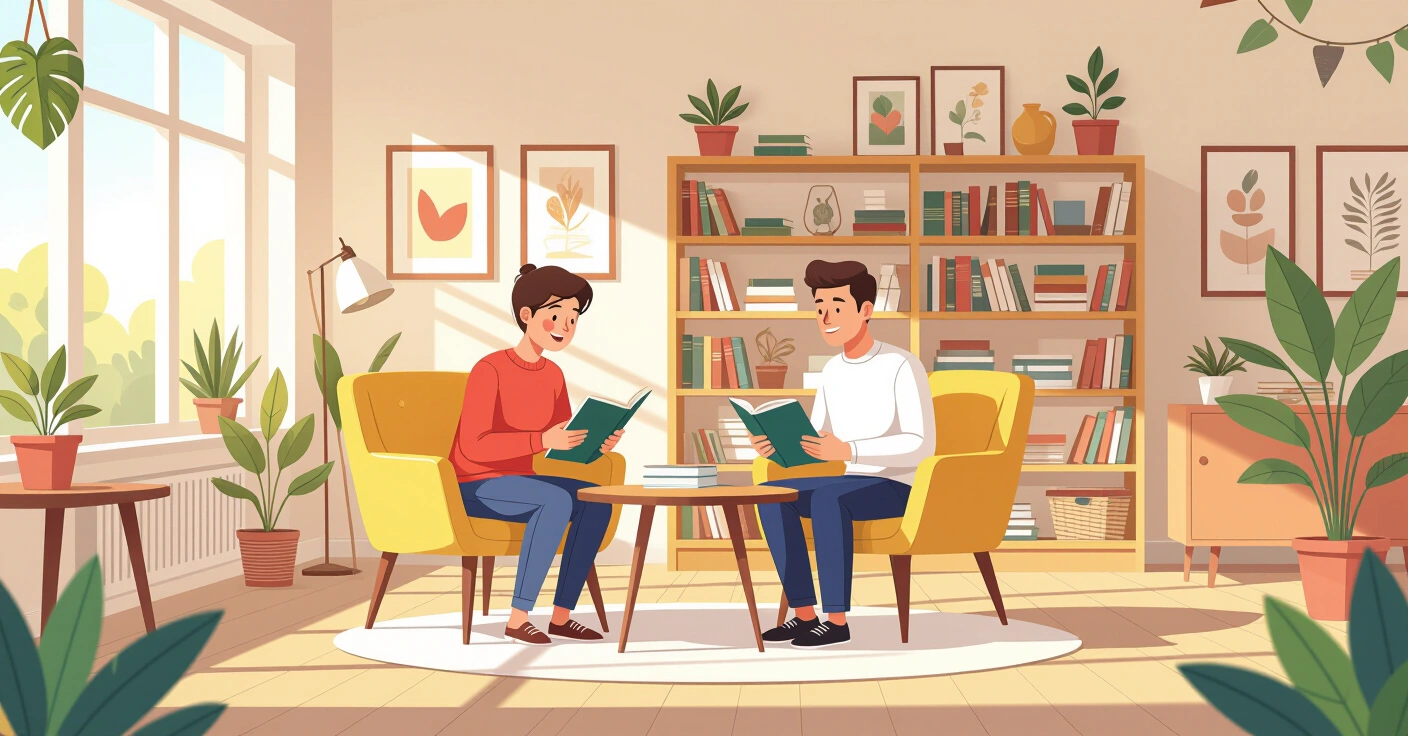 Gia đình đa văn hóa với trẻ nhỏ đọc sách tại thư viện công cộng Nhật Bản hiện đại