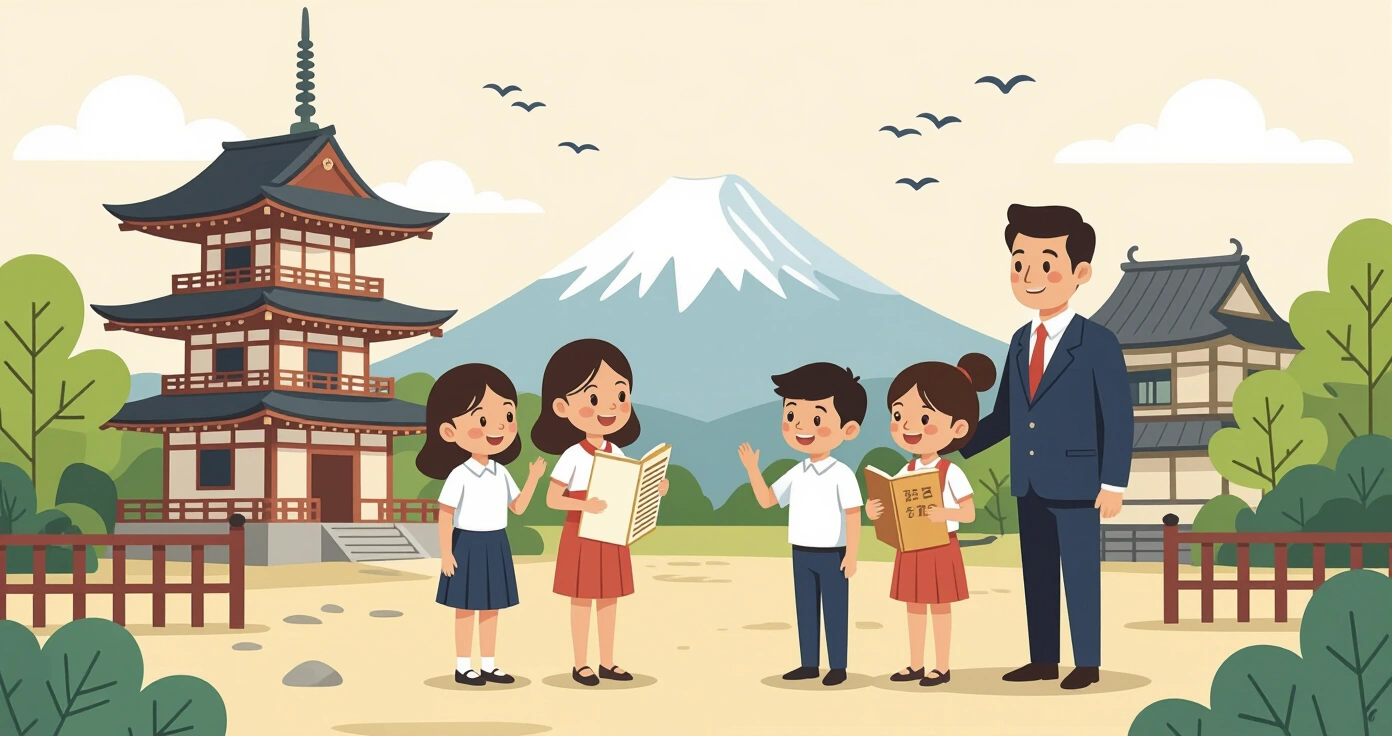 Cảnh quê yên bình của vùng nông thôn Nhật Bản với nhà truyền thống và đồng lúa xanh mướt