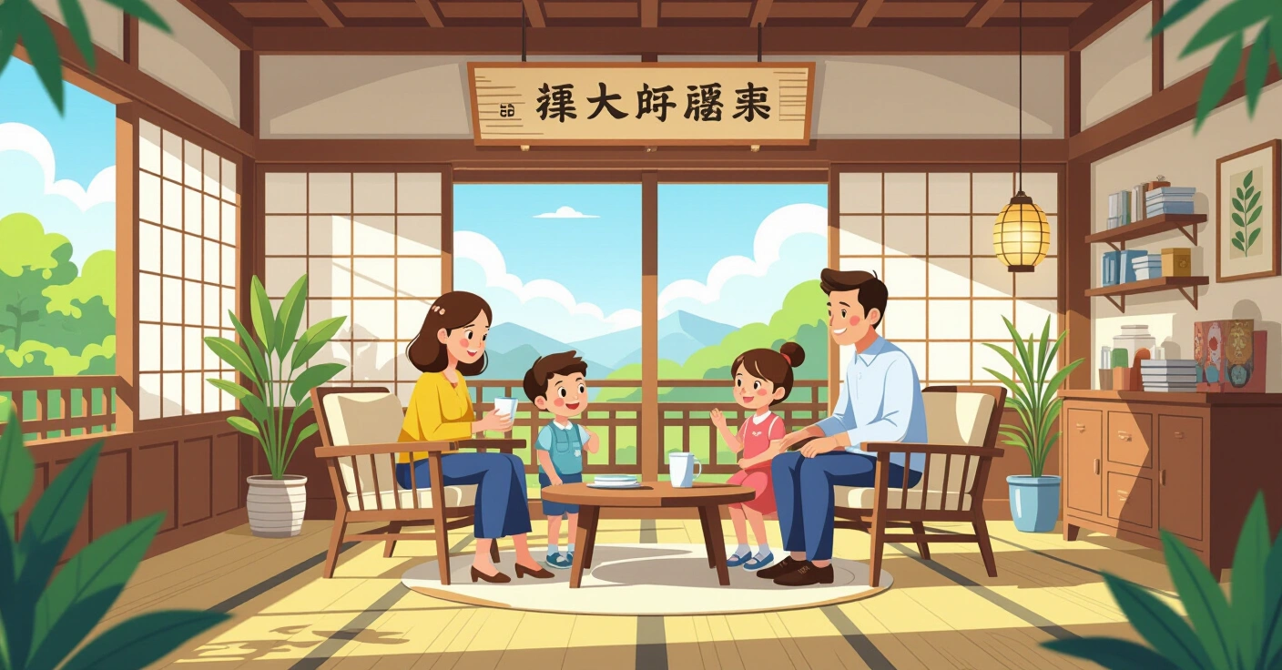 Minh họa so sánh chăm sóc sản phụ tại Nhật Bản và Việt Nam trong phong cách vector hiện đại