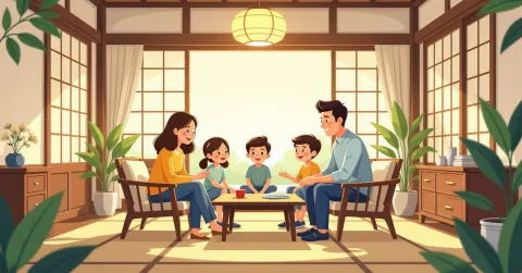Cha mẹ nước ngoài lo lắng trong phòng chờ bệnh viện Nhật Bản với biển báo đa ngôn ngữ