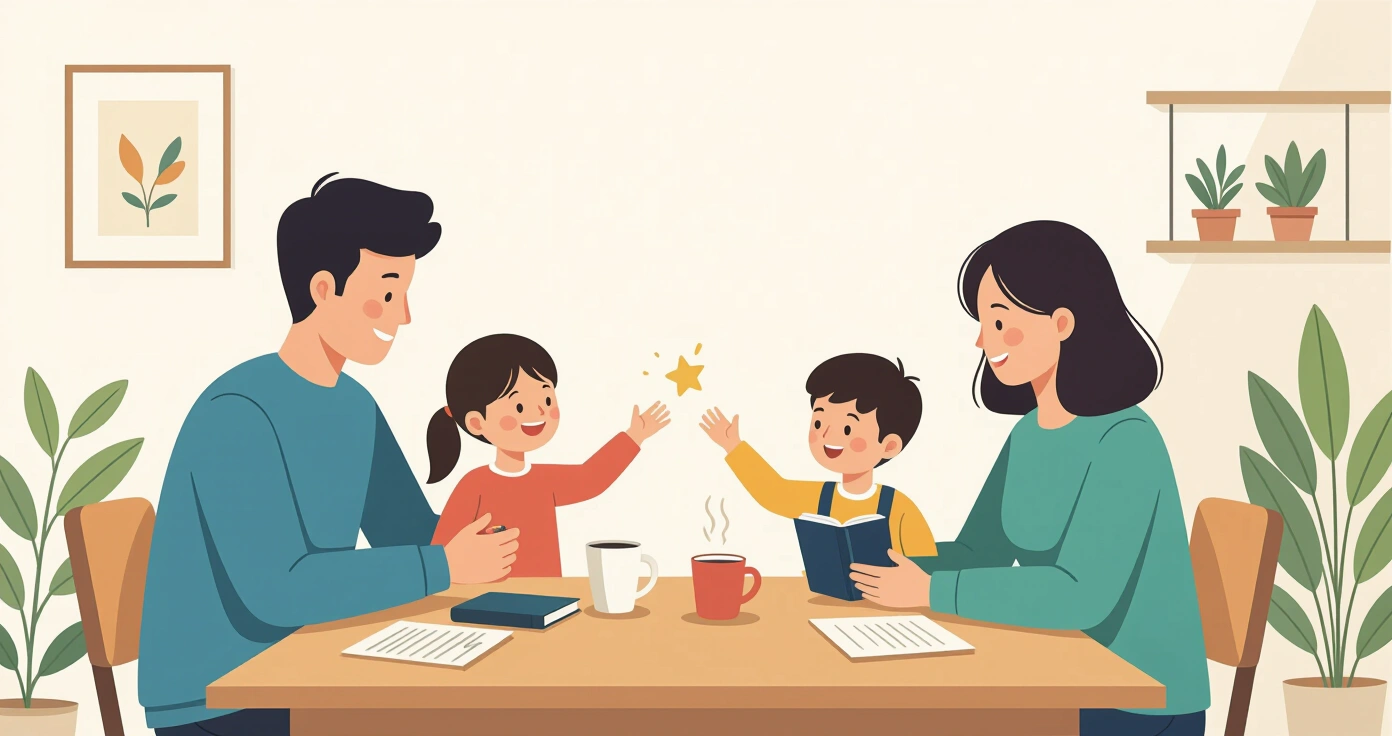 Phụ huynh thực hành thiền định trong căn phòng nhỏ yên tĩnh tại Nhật Bản