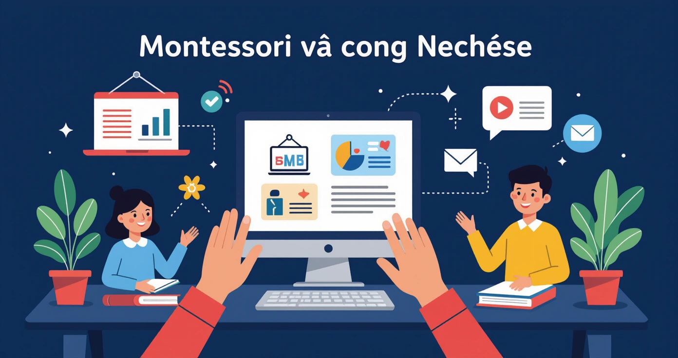Phụ huynh và trẻ cùng ngồi trước đồng hồ cát lớn trên bàn gỗ để thiết lập giới hạn thờ i gian màn hình