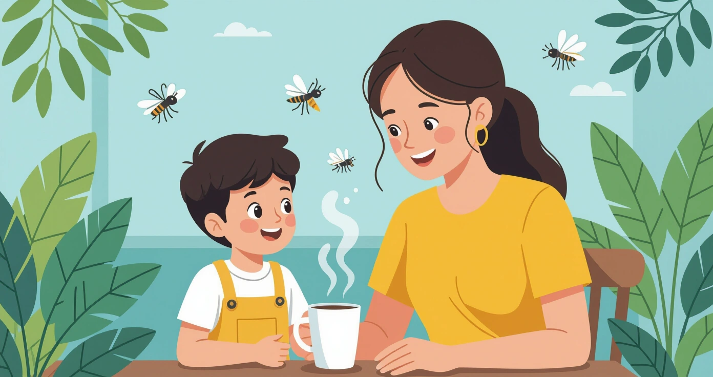Minh họa các biện pháp phòng ngừa muỗi trong gia đình tại Nhật
