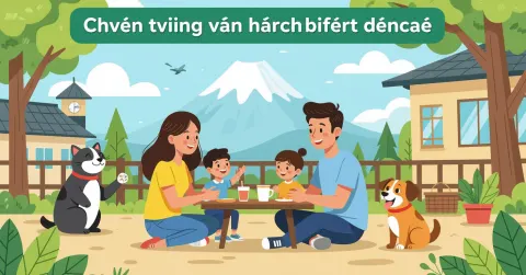 Phụ huynh nước ngoài đang làm thủ tục chuyển đến tại thị chính Nhật Bản