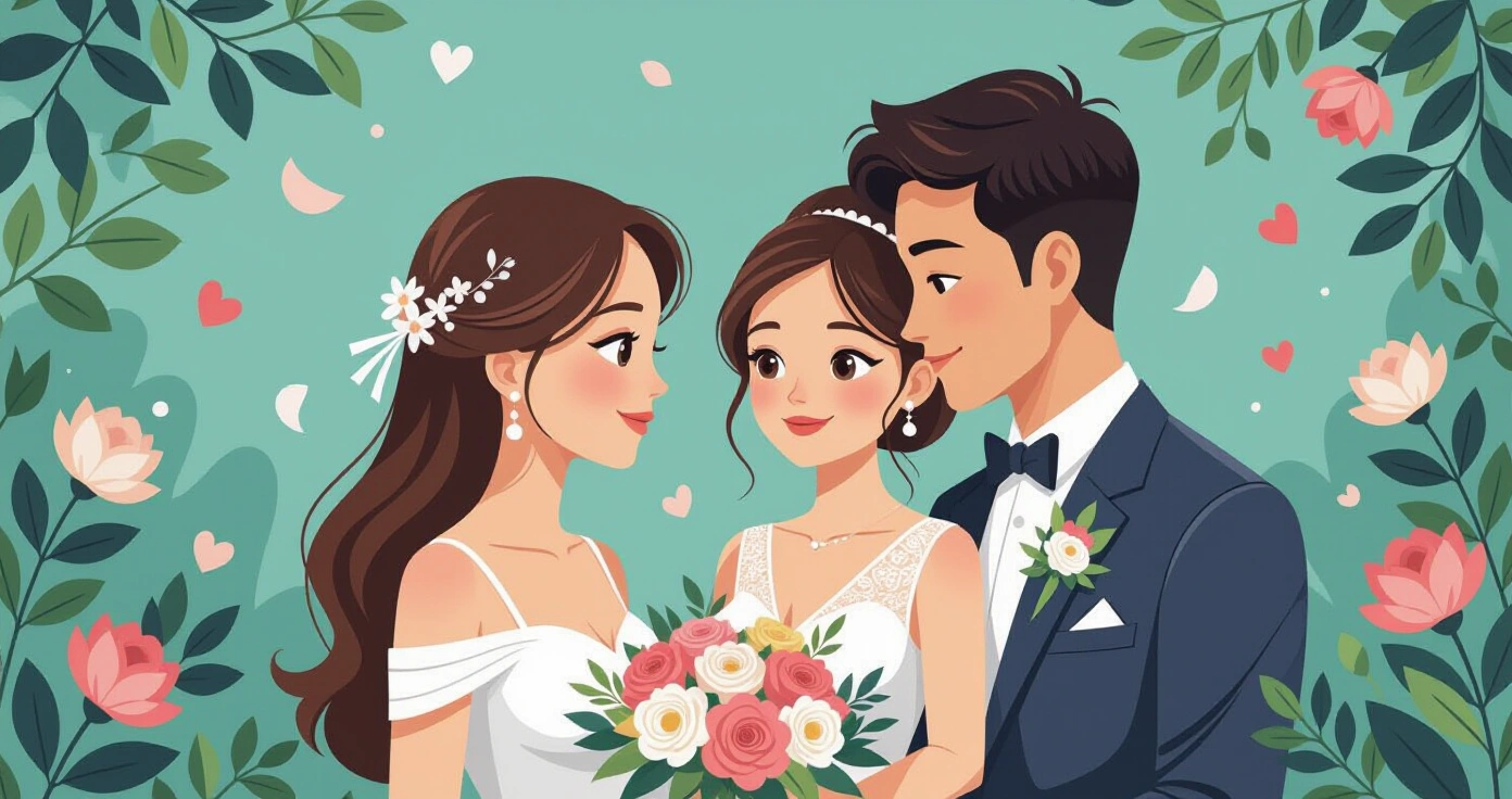 Cặp đôi Việt-Nhật trong trang phục cưới truyền thống thực hiện nghi thức san-san-kudo trước sự chứng kiến của hai bên gia đình