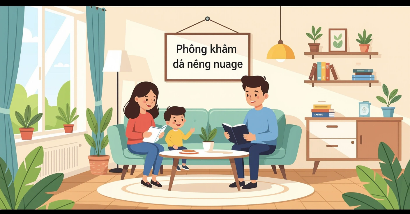Cha mẹ nước ngoài cùng con nhỏ đang làm thủ tục thanh toán viện phí tại quầy thu ngân bệnh viện ở Nhật Bản