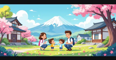 Quần áo trẻ sơ sinh Nhật Bản xếp gọn trên tatami với các vật dụng theo mùa