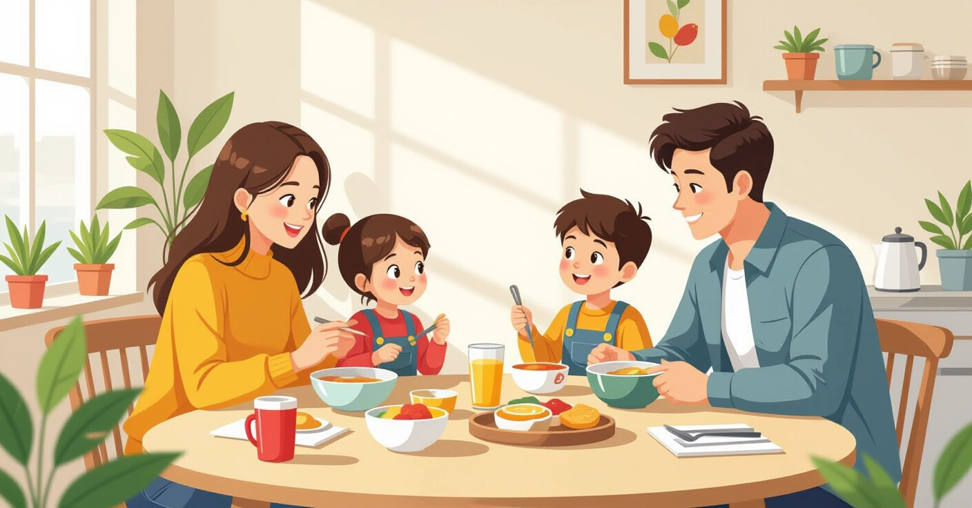 Hộp cơm bento organic đầy màu sắc với rau củ tươi, cơm gạo lứt, đậu phụ và trái cây trong bếp Nhật Bản