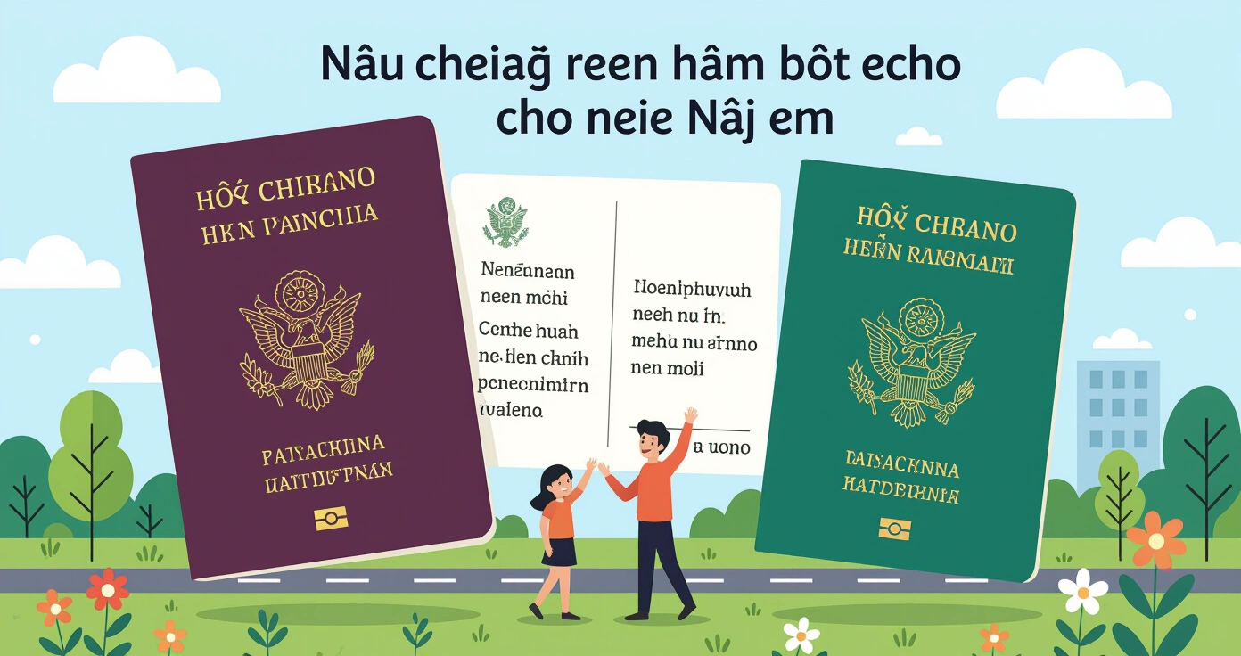 Bộ hồ sơ và ảnh chuẩn bị làm hộ chiếu cho trẻ em trên bàn làm việc