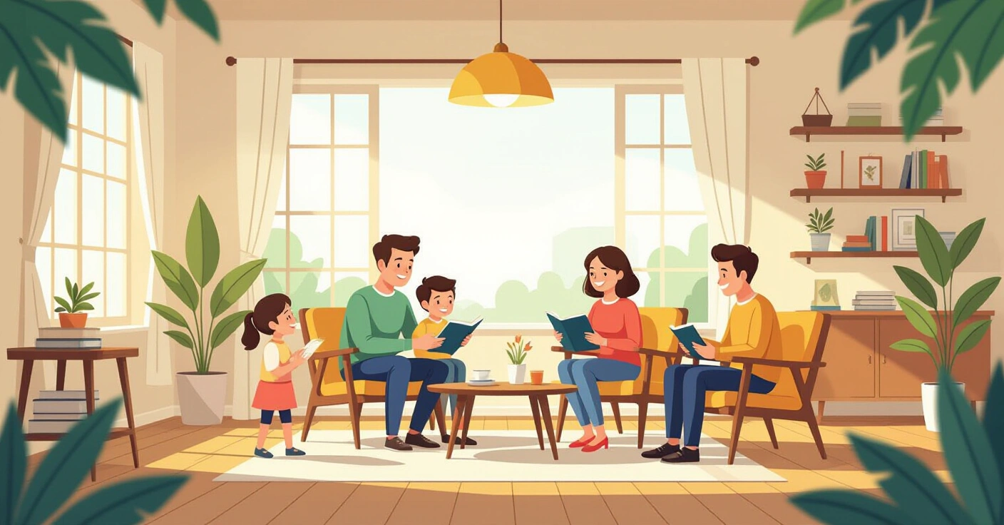 Minh họa phụ huynh nước ngoài tìm hiểu tài liệu về Nenkin và trợ cấp thai sản tại văn phòng chính quyền Nhật Bản